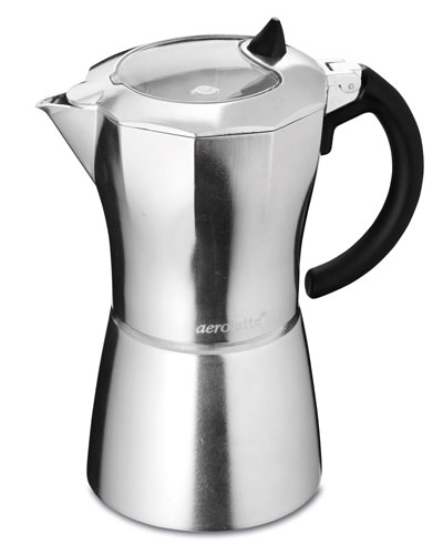 aerolatte 9-Cup MokaVista/Stovetop Espresso Maker, Silver