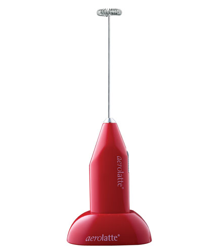 aerolatte Handheld Battery-operated Milk Frother with Stand, Red