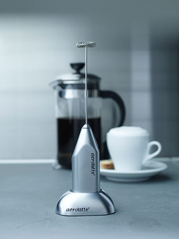 Milk Frother With Stand And Batteries Professional AL-ST-SS AEROLATTE